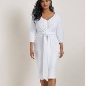 Eloquii tie waist midi dress size 20 soft white